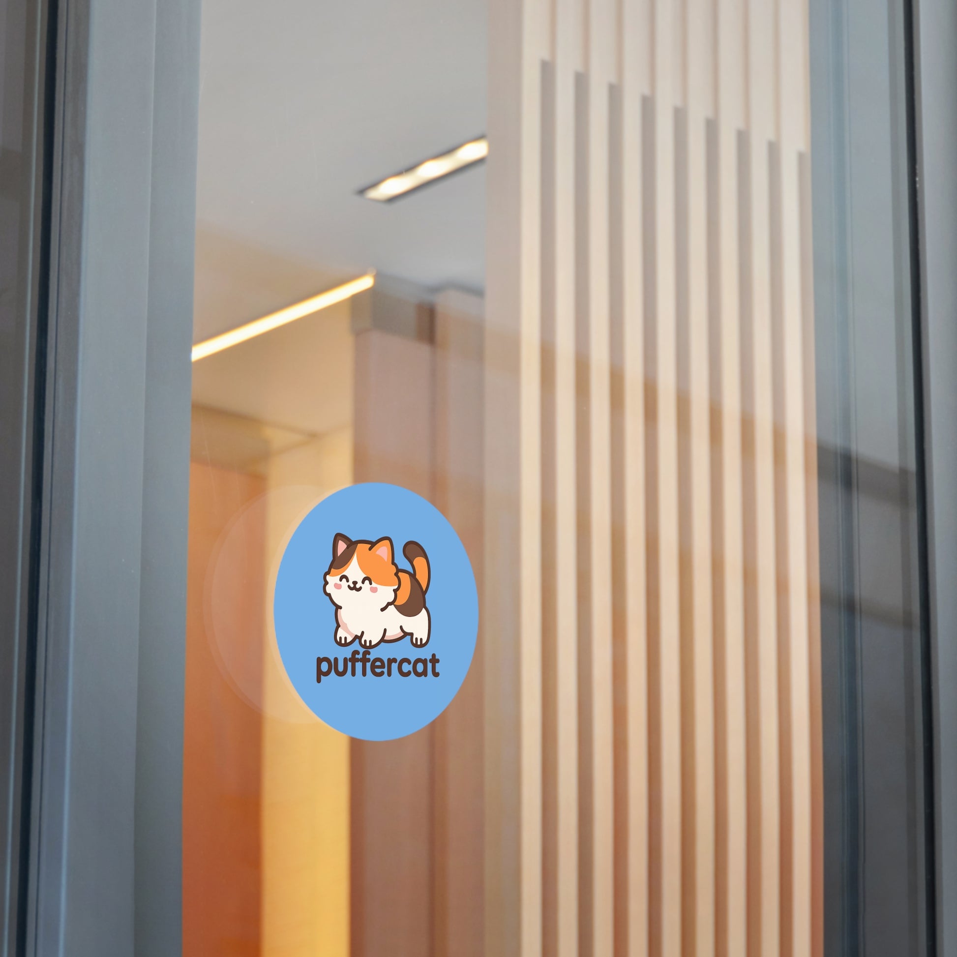 Cute Puffercat Vinyl Stickers